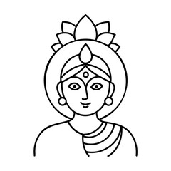 Vector Illustration Radha In A Peacock Feather