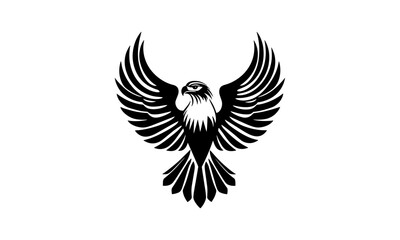 Obraz premium Simple vector eagle silhouette. Eagle wings icon. Eagle wings icon vector logo.