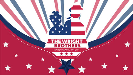 The Wright Brothers National Aviation Day - Honoring the Pioneers of Flight with American Patriotism