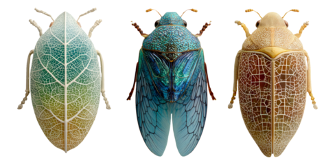 Detailed Isolated Insect Collection on Transparent Background