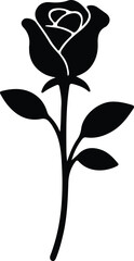 Vector Illustrator Simple Blooming Rose Flower Floral Element Silhouette © AbuSadat