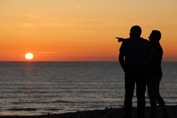 Fototapeta premium coucher de soleil à MERS LES BAINS