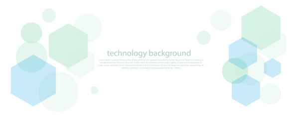 Geometric abstract background with green hexagons. Science, technology  concept. Vector illustration