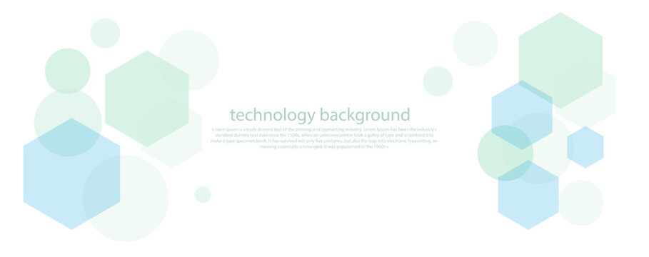 Geometric abstract background with green hexagons. Science, technology  concept. Vector illustration