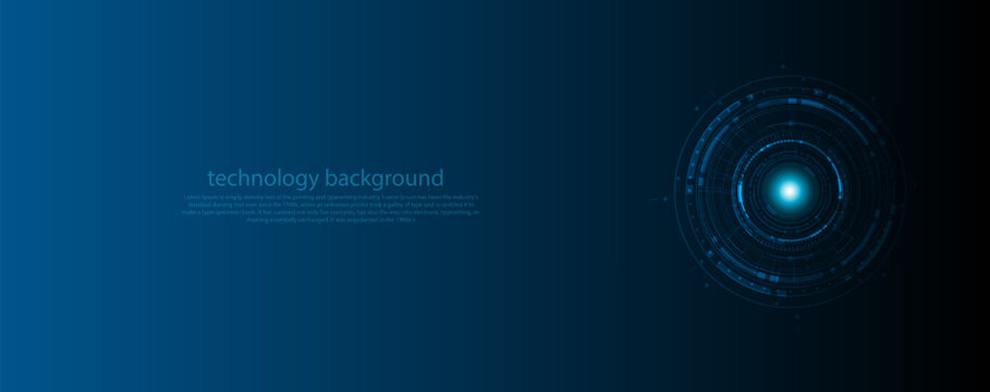 Blue circle and line technology abstract technology innovation concept vector background and glowing light