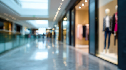 Luxury shopping destination offers a sophisticated ambiance with blurred elegance in the background