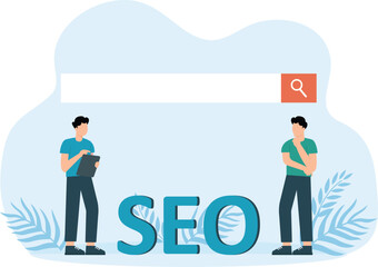 Team business corporation search SEO internet banner for business web stock illustration
