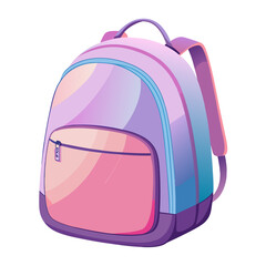 pink backpack isolated on white