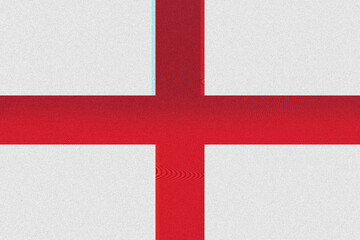 Obraz premium A bold graphic image depicts the flag of England, featuring a symmetrical red cross on a white field, conveying a sense of national pride, tradition, and British identity, showcasing