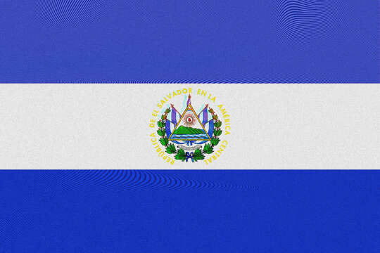 A textured rendition of the El Salvador flag showcases its distinct blue and white bands, centered with the national coat of arms, imbuing a sense of patriotism and cultural identity.
