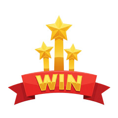 Win badge isolated on transparent background
