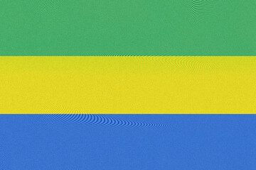 Abstract digital art with horizontal bands of green, yellow, and blue presents a textured wavy...