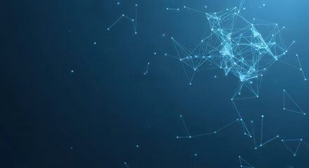 Blue Digital Network of Connected Points and Lines technology abstract