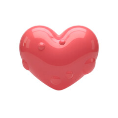 Pink heart isolated on transparent background