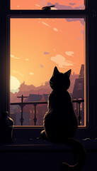 cat on the window
