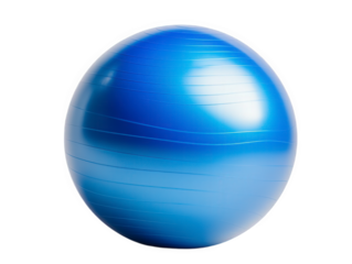 Vibrant blue exercise ball ready for core strengthening and fitness routines at home or gym