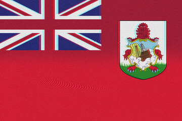 A textured rendition of the Bermuda flag featuring the Union Jack in the canton and the coat of...