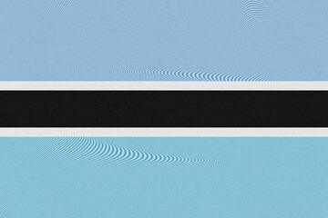 An abstract representation showcases a horizontal composition of blue, black, and white stripes, resembling a flag design with soft, wave-like distortions across the blue sections.