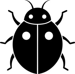 Obraz premium A Ladybug Minimalist Vector Icon Solid Black