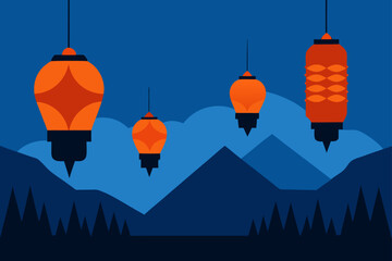 Obraz premium lanterns in the chinese temple