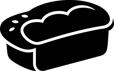 Cornbread Loaf Icon Silhouette Vector Illustration