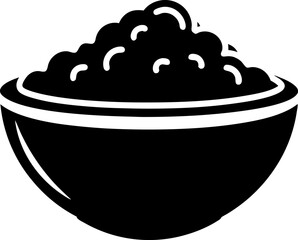 Bowl of Cottage Cheese Dairy Product Silhouette