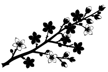 Vector illusion ofbranch of a tree with berries