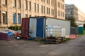 Urban Storage Containers Found in an Expansive Industrial Area Amid Modern Infrastructure