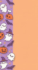 Halloween cute ghosts border