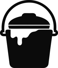 Milk Pail Bucket Icon Silhouette Vector Illustration