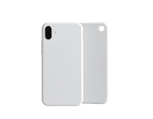 White Phone Case Set Mockup Transparent PNG