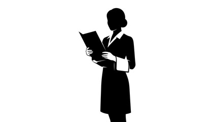 elegant waitress silhouette transparent background perfect for menu design