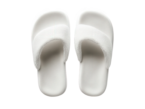 Plush white slippers offer cozy comfort for ultimate relaxation at home, perfect for daily wear.
