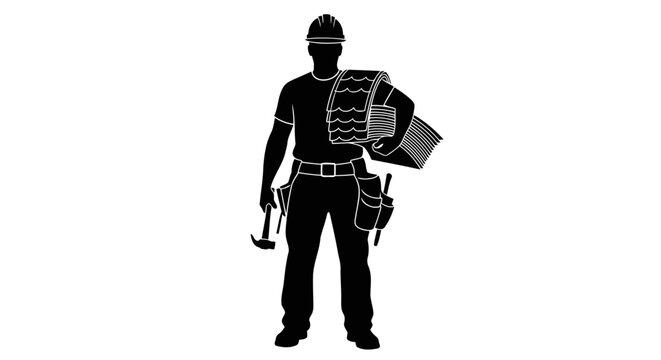 roofer silhouette transparent background png for website design