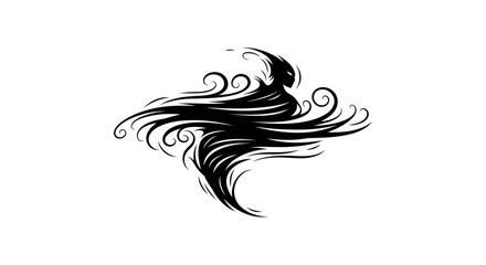 Fototapeta premium stylized whirlwind figure transparent background png for design projects