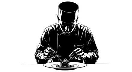 transparent background chef illustration isolated culinary artist at work