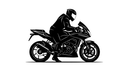 Fototapeta premium transparent background motorcycle rider silhouette isolated vector for design projects