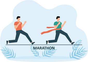 Man sprint running to win concept

