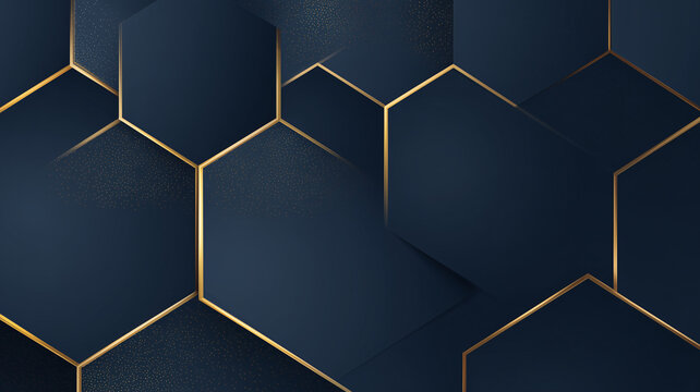 Hexagon pattern with gold accents