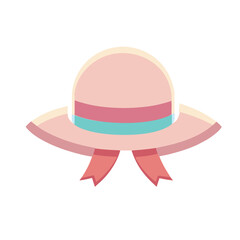 Pink Sun Hat Vector Illustration