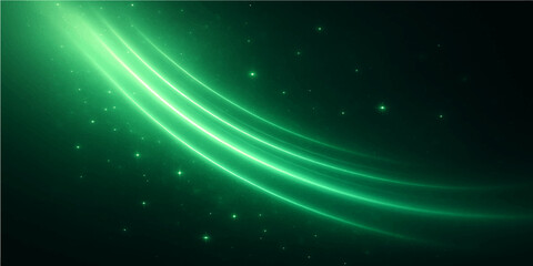 Obraz premium Bright rays of glowing energy shine in a cosmic galaxy, illuminating a star-filled abstract blue space