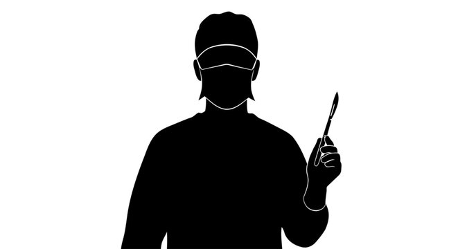 transparent background surgeon silhouette isolated vector for medical designs