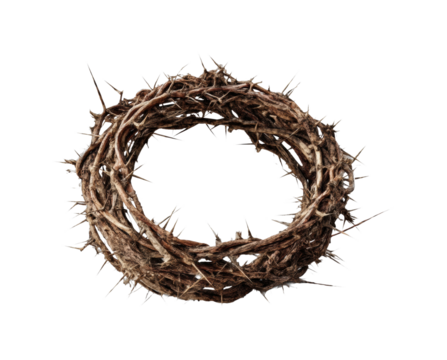 Symbolic crown of thorns as a representation of suffering and faith