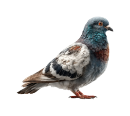 Pigeon in urban wildlife city environment view nature concept isolated on transparent background, png