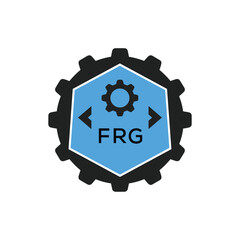 FRG Industrial Gear Logo Design – Engineering, Mechanical, and Construction Branding Icon. FRG Letter Logo.
