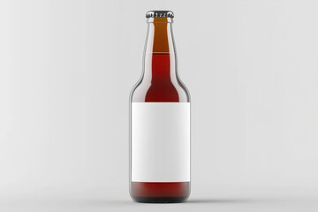 Amber beer bottle with blank label