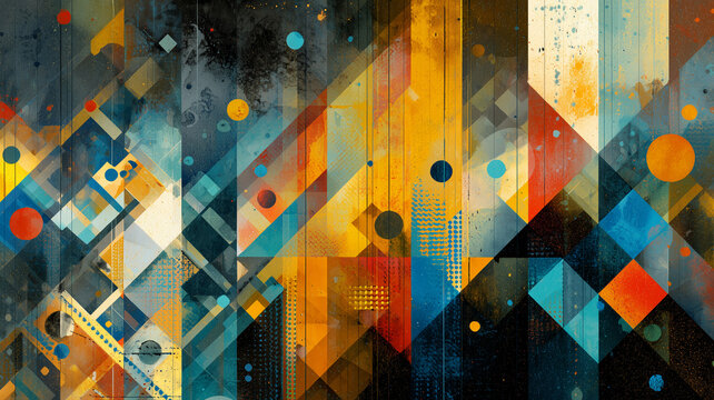 Abstract geometric shapes with vibrant colors