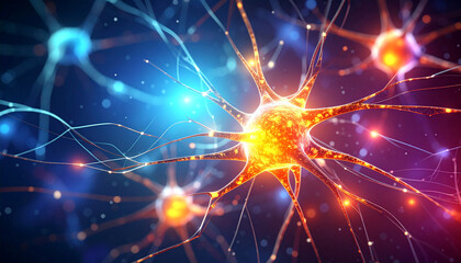 Digital abstract AI-generated neural network visualization