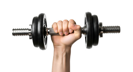 Hand Gripping a Dumbbell Demonstrating Strength and Fitness.