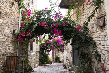 Naklejka premium the picturesque alleys of the village of Lefkara